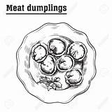 Dumplings Momos Ravioli Dumpling sketch template