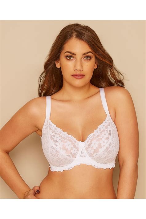 White Daisy Lace Underwired Bra Yours Clothing