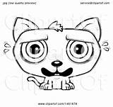 Evil Cat Scared Illustration Cartoon Vector Royalty Clipart Thoman Cory Lineart Getdrawings sketch template