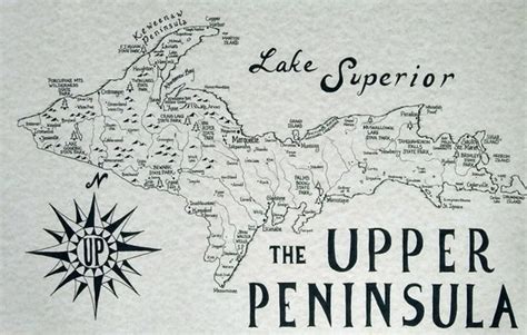 upper peninsula michigan map etsy