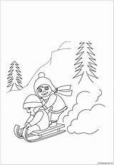Sledding Pages Worksheets Coloring Color sketch template