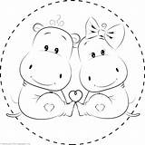 Hippo Coloring Pages Baby Cute Getcolorings Print Sheets Choose Board sketch template