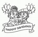 Birthday Coloring Pages Happy Kids Girls Balloons 6th Wuppsy Old Year Printables Holidays Cards Holiday Paint Colors Girl sketch template