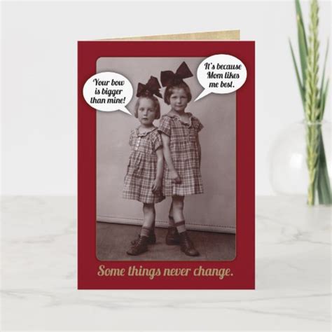 funny vintage 1920s older sister birthday card