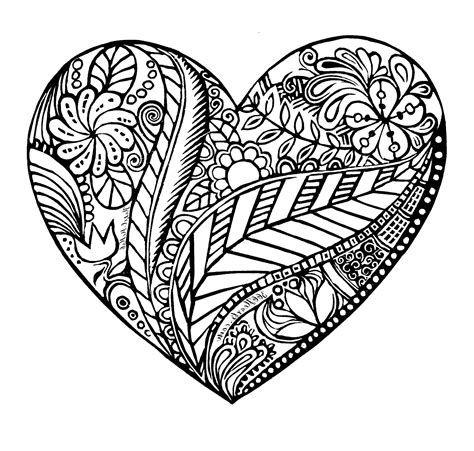 heart coloring mandala cuttable  worksheets