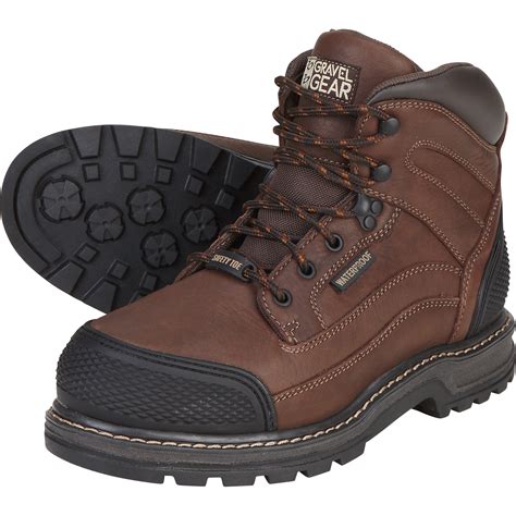 shipping gravel gear mens waterproof  steel toe work boots brown northern tool