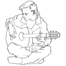 top   printable guitar coloring pages