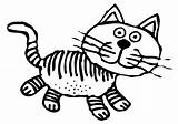 Coloring Tiger Cat Cats Kidprintables sketch template
