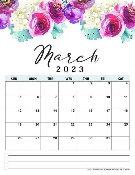 march  calendar flowers  calendar  update