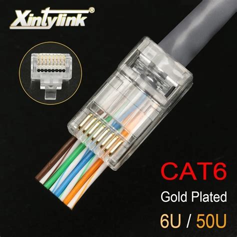 xintylink ez rj connector cat rj  ethernet cable head plug utp pc cat  network