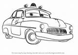 Cars Sheriff Draw Drawing Step Drawingtutorials101 Cartoon sketch template