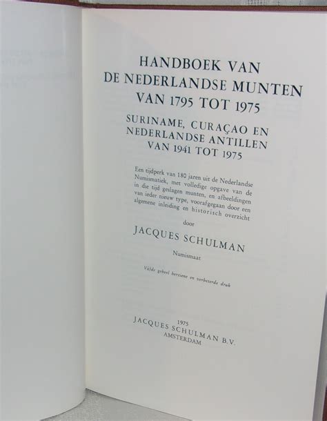handboek van de nederlandse munten van  tot  suriname curacao en nederlandse antillen
