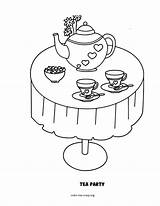 Tea Coloring Party Pages Getcolorings Getdrawings sketch template