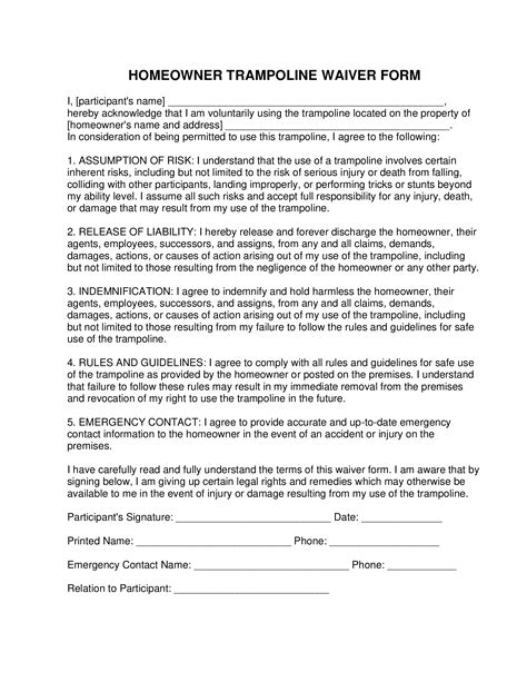 trampoline waiver form forms docs