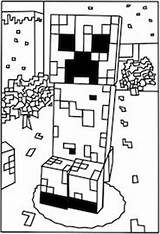 Minecraft Coloring Pages Creeper sketch template