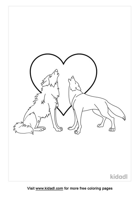 wolf valentines coloring page  cartoons coloring page kidadl