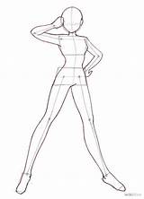 Anime Body Drawing Draw Base Step Pose Girl Female Human Reference Drawings Bodies Manga Bases Easy Templates Beginners Sailor Model sketch template