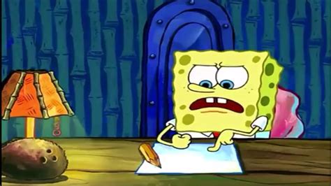 spongebob squarepants writing essay full screen  meme