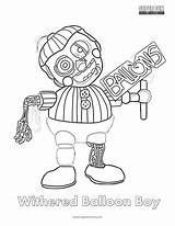 Coloring Withered Balloon Sheet Fnaf Boy Sheets Fun Freddy Nights Five sketch template