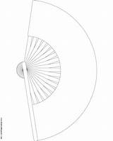 Fan Coloring Pages Blank Folding Transparent sketch template