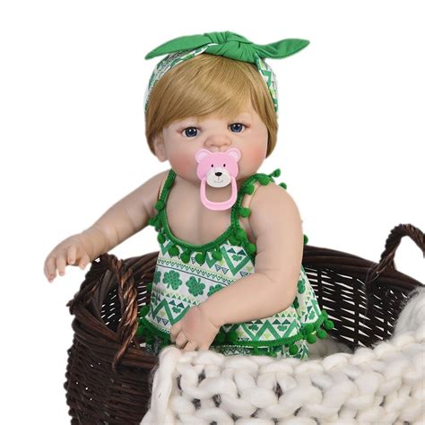 blond hiar reborn doll baby silicone vinyl real touch doll inches lovely newborn princess baby