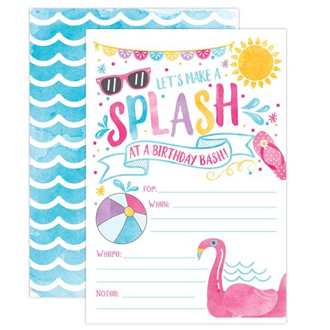 Buy Girl Pool Party Birthday Invitations Summer Pool Party Bash