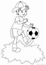 Soccer Coloring Pages Player Printable Kids Boys sketch template