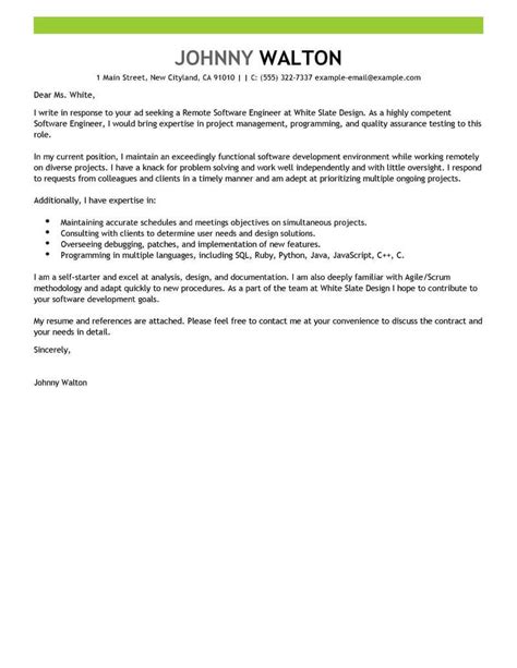 outstanding remote software engineer cover letter examples templates