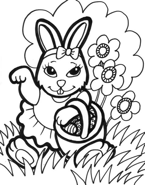 easter bunny coloring pages  preschoolers  getdrawings