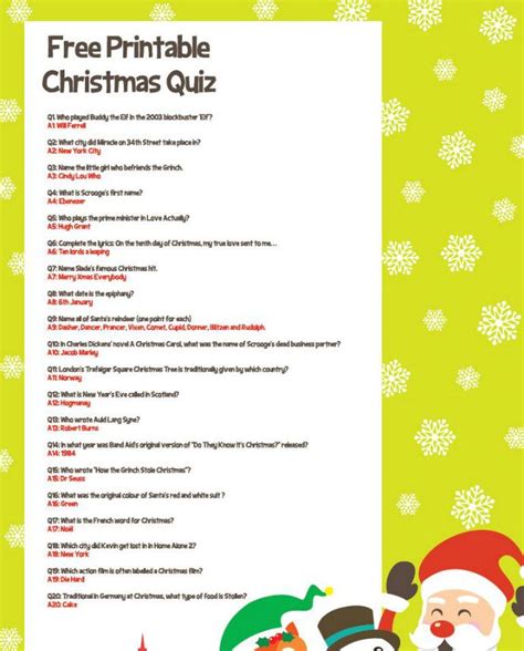 multiple choice  printable christmas trivia questions  answers