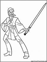 Obi Wan Coloring Pages Wars Star Kenobi Obiwankenobi Color Colorings Printable Getcolorings Getdrawings Fun sketch template
