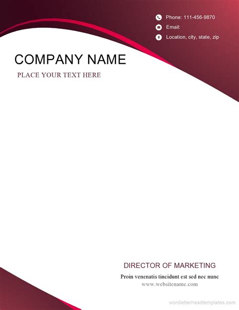 professional letterhead formats examples templatearchive