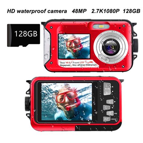 Newest Full Hd 2 7k 48mp 10ft Waterproof Underwater Digital Camera 16x