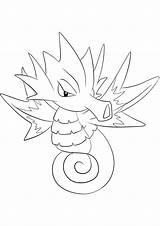 Pokemon Seadra Coloring Pages Type Generation Water Kids sketch template