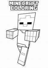 Minecraft Coloring Pages Zombie Print Game sketch template