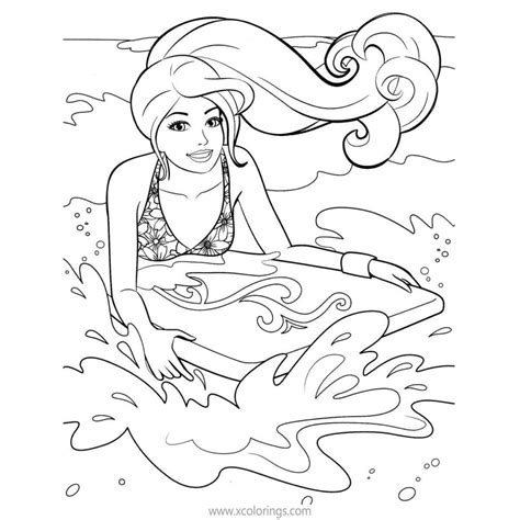 barbie mermaid coloring pages merliah  swimming xcoloringscom