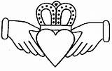 Claddagh Clip Loyalty Clipart Ring Vector Friendship Represent Irish Symbol Symbols Cliparts Drawing Tattoo Hands Heart Outline Marriage Represents Library sketch template