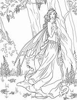 Coloring Fairy Pages Printable Colouring Adult Female Print Color Sheets Book Princess Intricate Drawing Advanced Books Fantasy Detailed Leprechaun Grayscale sketch template