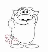 Stimpy Coloring Ren Pages Drawing Drawcentral Cartoon sketch template