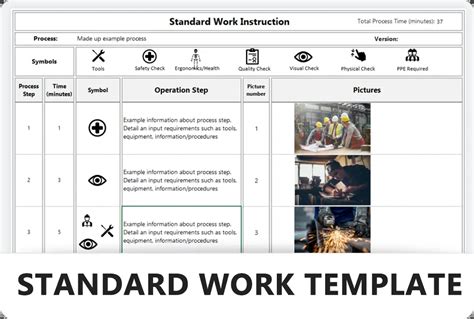 standard work instructions template excel learn lean sigma