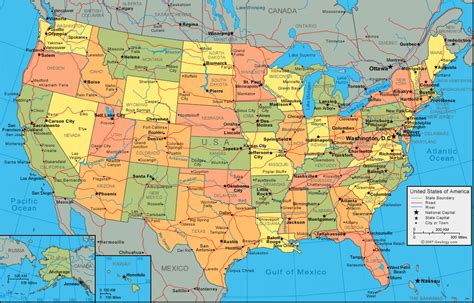 physical map   united states  america