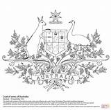 Australian Arms Coat Coloring Australia Pages Printable Flag Colouring Kids Sheets Drawing Map Clipart Animals Popular Visit Line sketch template