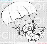 Skydiver Parachute Outline Illustration Coloring Clip Royalty Vector Transparent Gnurf Background Template sketch template