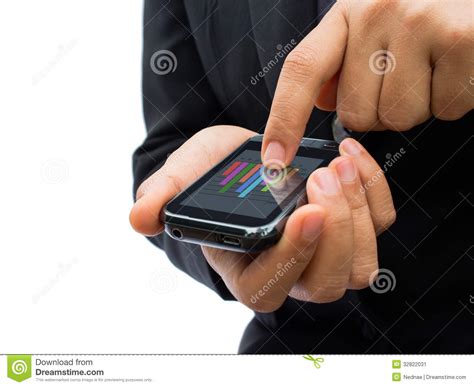 flat cell phone in business man hand stock image image