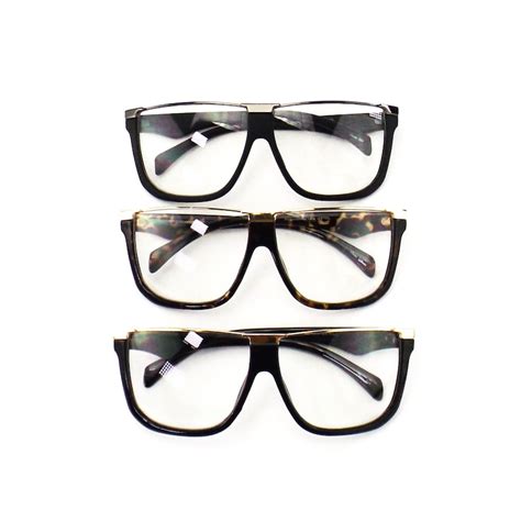 90s fake eyeglasses clear lens glasses oversize flat top etsy