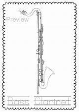 Woodwind Instrument Pages Trace Color Coloring Oboe Instruments sketch template