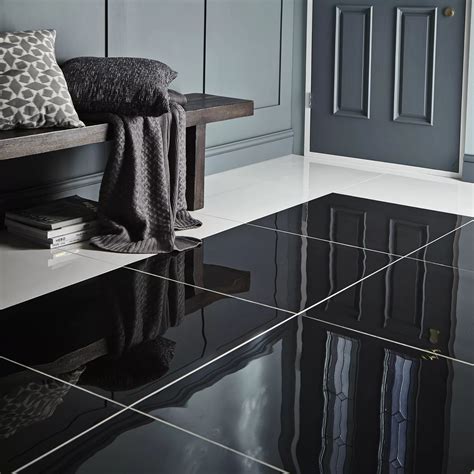 livourne black polished plain porcelain floor tile sample lmm