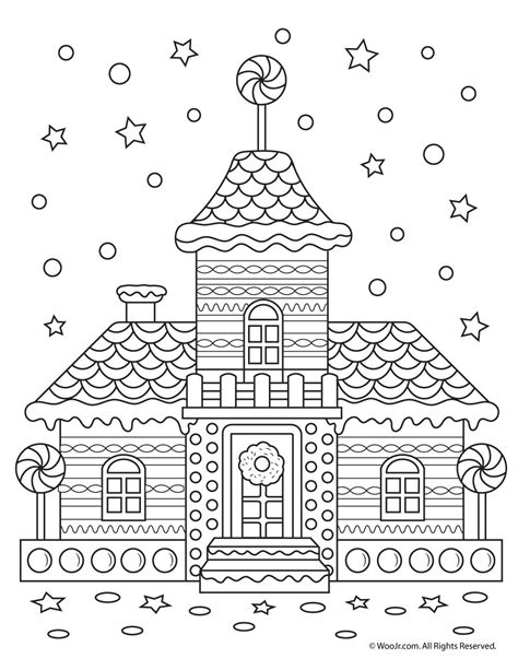 gingerbread house adult coloring page woo jr kids activities