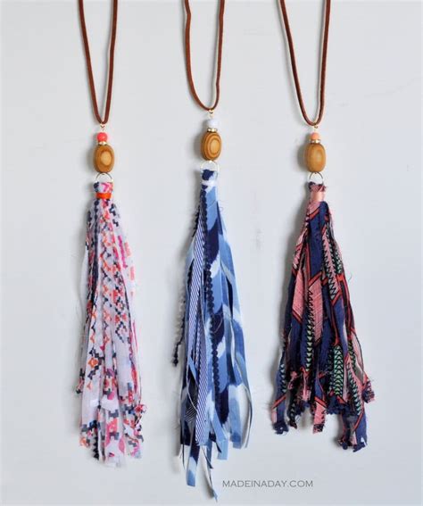 how to make fabric tassel necklaces made in a day