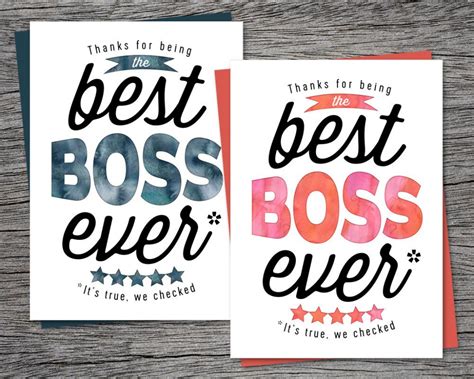 bosss day printable cards printable card